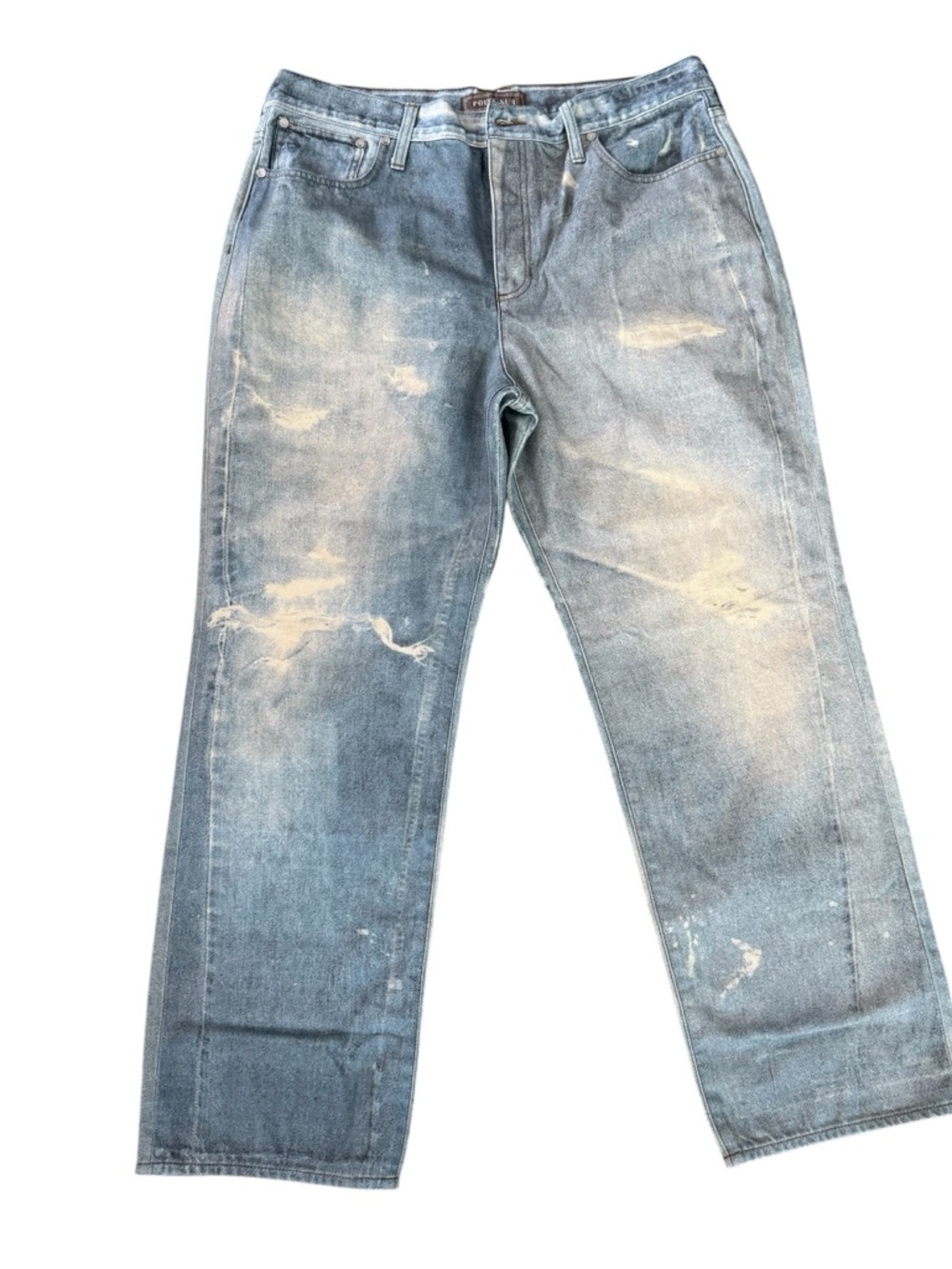 J. Crew Point Sur Women’s Light Blue Distressed Straight Leg Jeans Sz 32 NWT
